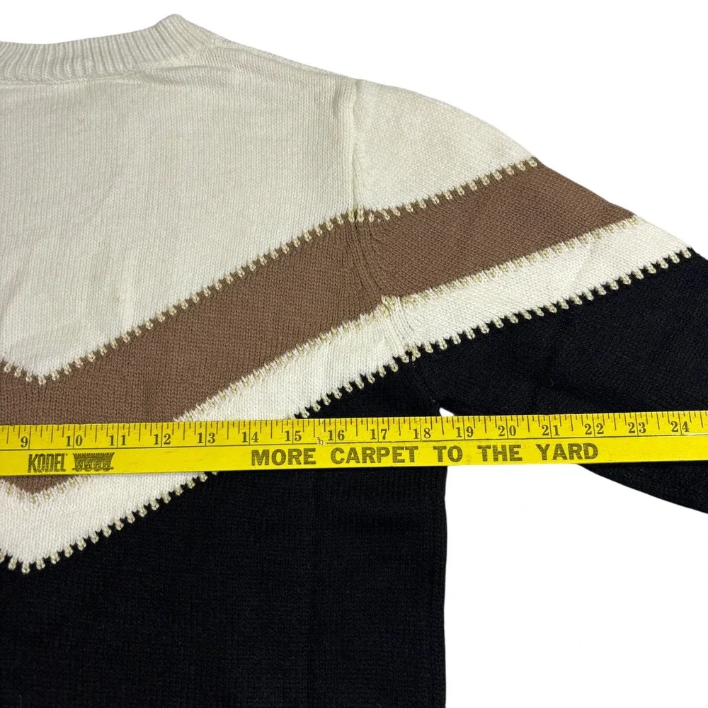 Chevron Sweater‎ Color Block Pullover Knit Top Casual Everyday Small